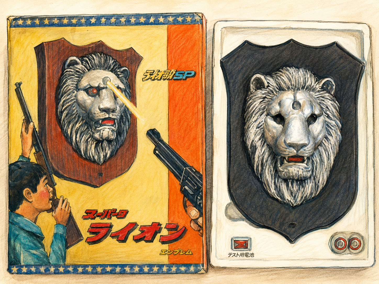 光線銃と光センサーを表すイラスト